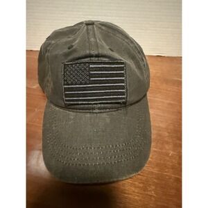 American Flag Washed Denim SnapBack Hat Black Alvin's Island